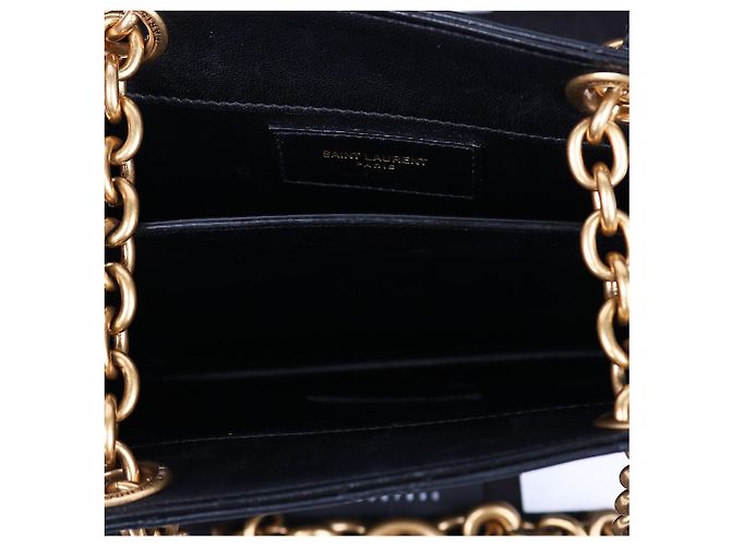 Saint Laurent Borsa a Spalla LE MAILL Black Quilted Chain Nero - vista 10