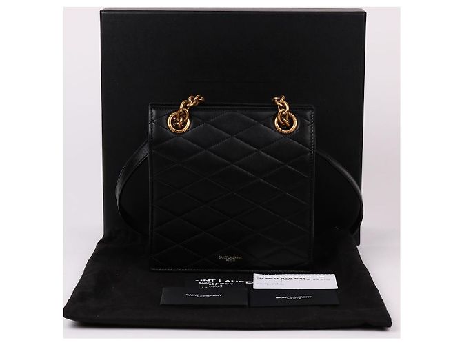 Saint Laurent Borsa a Spalla LE MAILL Black Quilted Chain Nero - vista 11