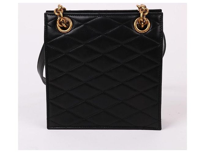 Saint Laurent Borsa a Spalla LE MAILL Black Quilted Chain Nero - vista 4