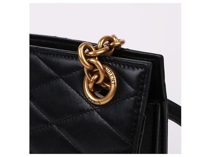 Saint Laurent Borsa a Spalla LE MAILL Black Quilted Chain Nero - vista 5