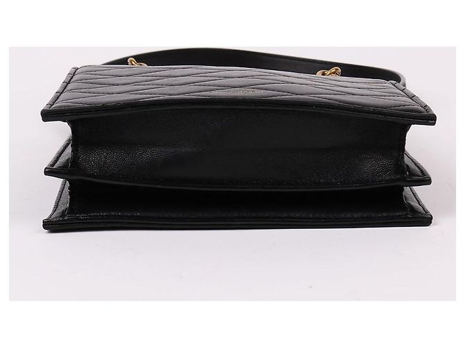 Saint Laurent Borsa a Spalla LE MAILL Black Quilted Chain Nero - vista 7