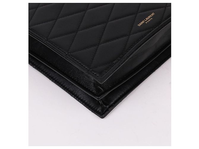 Saint Laurent Borsa a Spalla LE MAILL Black Quilted Chain Nero - vista 8