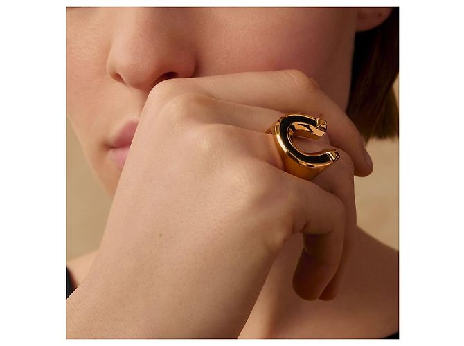 Ring Hermès Anel Jockette Large Model Laranja - vista 5