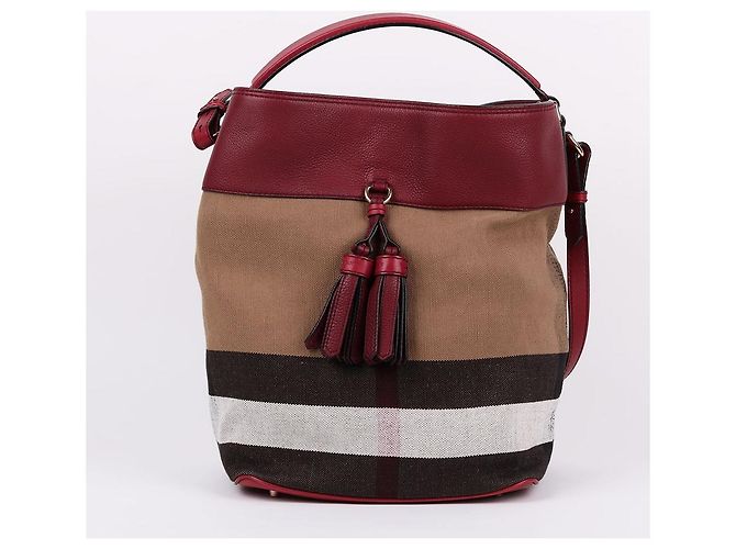 Burberry Borsa a tracolla hobo Ashby con nappa bordeaux Rosso - vista 2