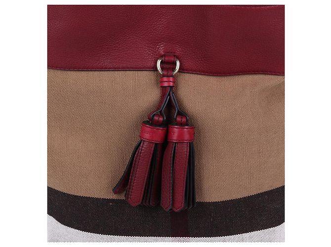 Burberry Borsa a tracolla hobo Ashby con nappa bordeaux Rosso - vista 3