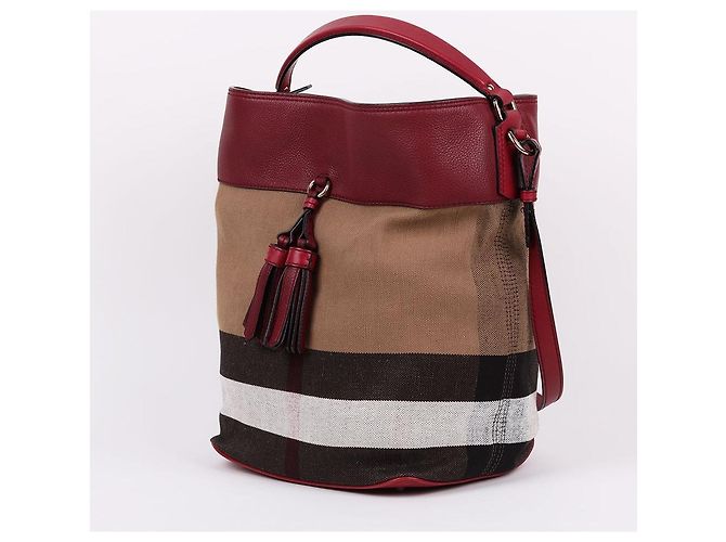 Burberry Borsa a tracolla hobo Ashby con nappa bordeaux Rosso - vista 4