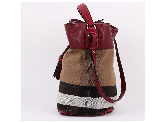 Burberry Borsa a tracolla hobo Ashby con nappa bordeaux Rosso - vista 5