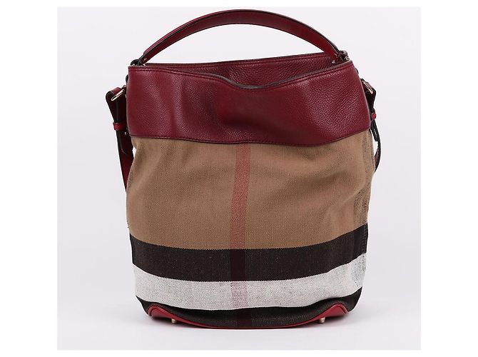 Burberry Borsa a tracolla hobo Ashby con nappa bordeaux Rosso - vista 6