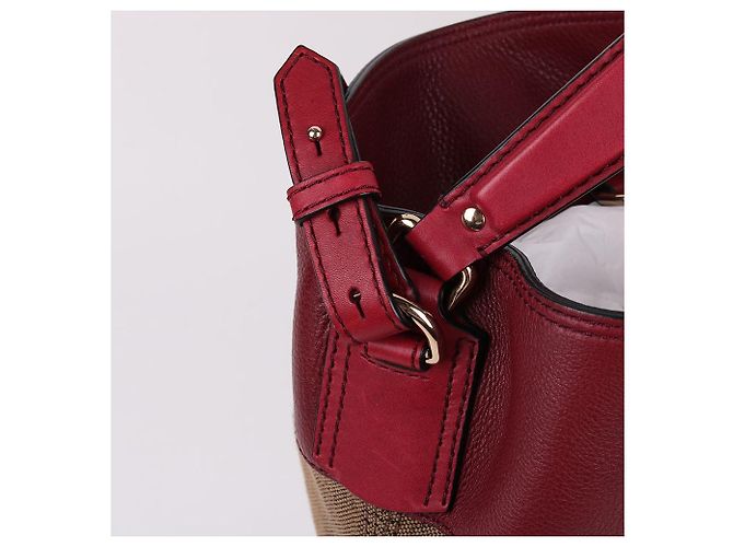 Burberry Borsa a tracolla hobo Ashby con nappa bordeaux Rosso - vista 8
