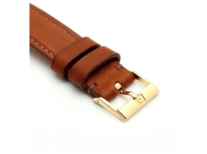 Piaget Vintage Unisex Lederuhr Gold Rechteckig Groß Alt Golden - Ansicht 14