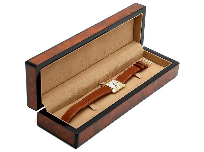 Piaget Vintage Unisex Lederuhr Gold Rechteckig Groß Alt Golden - Ansicht 24