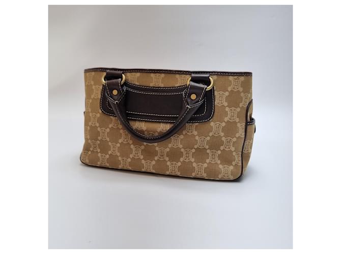 Céline Borsa Tote Triomphe Canvas Brown Blu - vista 10