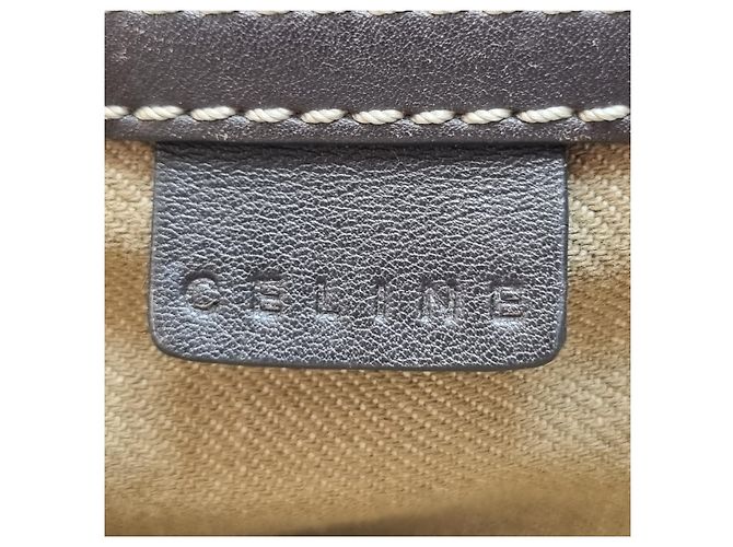 Céline Borsa Tote Triomphe Canvas Brown Blu - vista 20