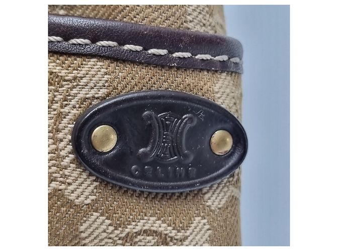 Céline Borsa Tote Triomphe Canvas Brown Blu - vista 21