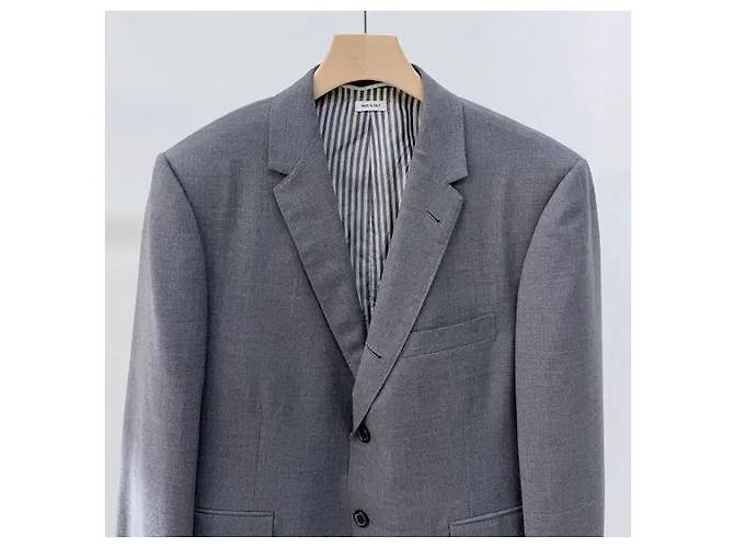 Thom Browne Wool Twill Classic Suit Gray - view 2
