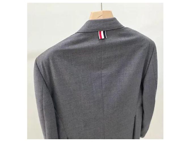 Thom Browne Wool Twill Classic Suit Gray - view 5