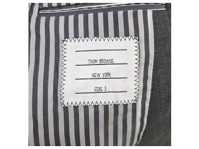 Thom Browne Wool Twill Classic Suit Gray - view 7