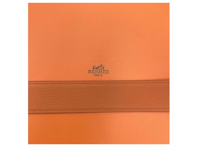 Hermès Reversible Belt Black/Orange with Gold Hardware - view 7