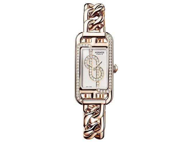 Hermès Nantucket Uhr Kleines Modell Pink - Ansicht 4