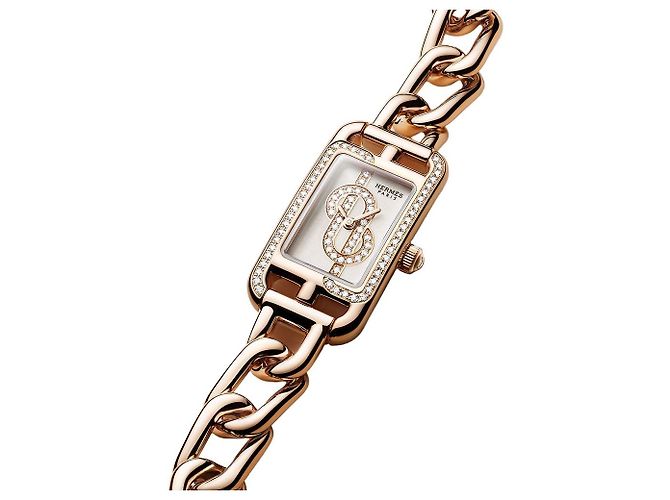 Hermès Nantucket Uhr Kleines Modell Pink - Ansicht 6