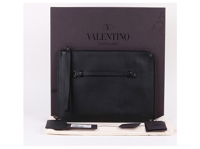 Valentino Clutch Rockstud con tracolla nera Nero - vista 10