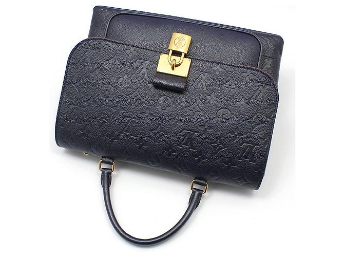 Louis Vuitton Borsa a tracolla Monogram Empreinte Marine Rouge Marignan Blu - vista 3