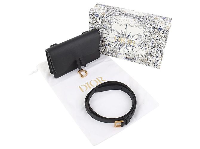 Dior Borsa a tracolla saddle in pelle nera Nero - vista 8