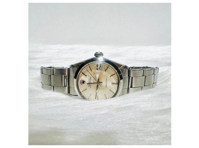 Orologio Rolex Oyster Perpetual Date Precision Unisex Argento - vista 4