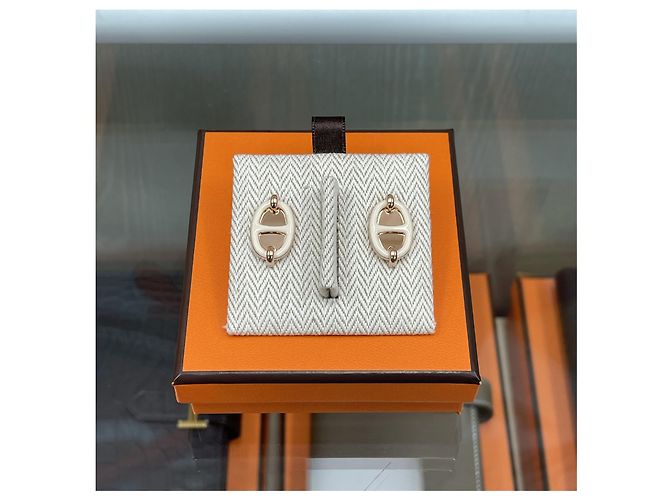 Hermès Orecchino Sandal Mini Mayon Cream Rose Gold Rosa - vista 2