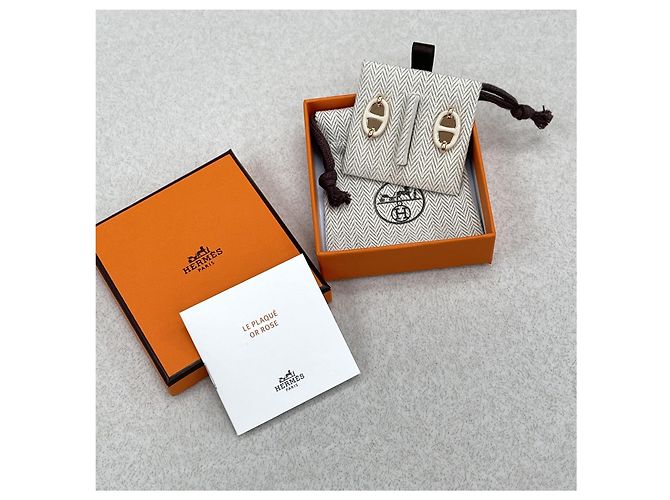 Hermès Orecchino Sandal Mini Mayon Cream Rose Gold Rosa - vista 6
