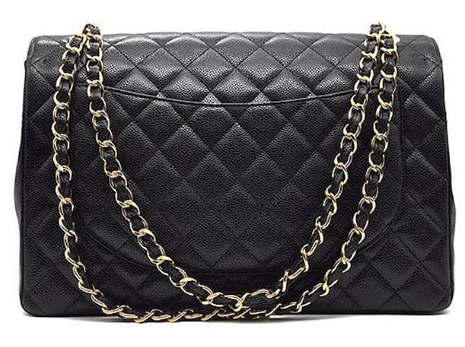 Chanel Caviar Classic Maxi Nero - vista 3