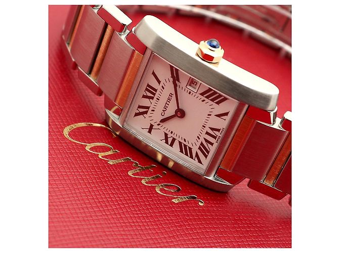 Reloj Cartier Tank Française Medium Combi Unisex Dorado - vista 24
