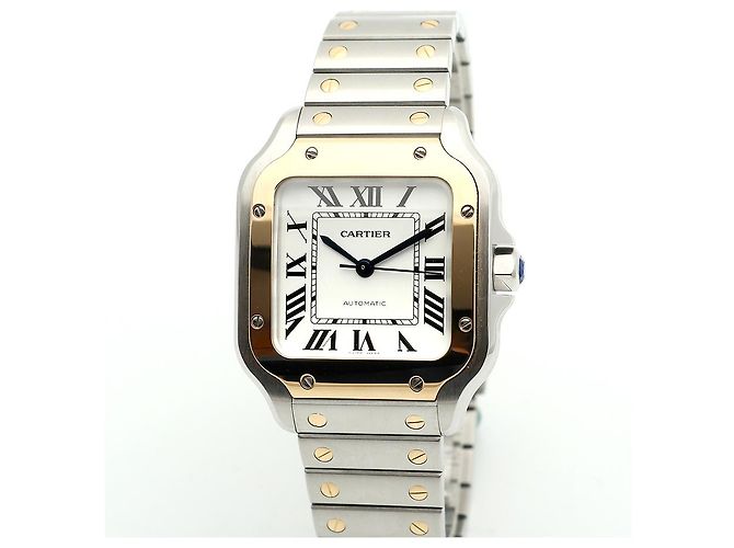 Cartier Relógio Santos Medium Masculino com Pulseira Extra e Caixa de Garantia Multicor - vista 10
