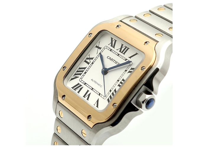 Cartier Relógio Santos Medium Masculino com Pulseira Extra e Caixa de Garantia Multicor - vista 11