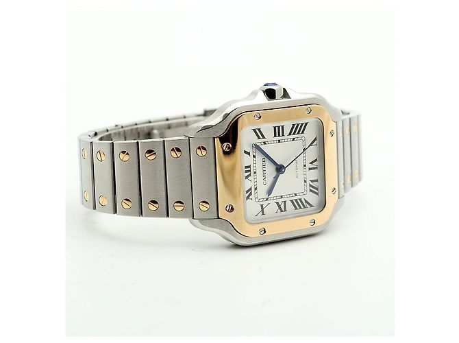 Cartier Relógio Santos Medium Masculino com Pulseira Extra e Caixa de Garantia Multicor - vista 17