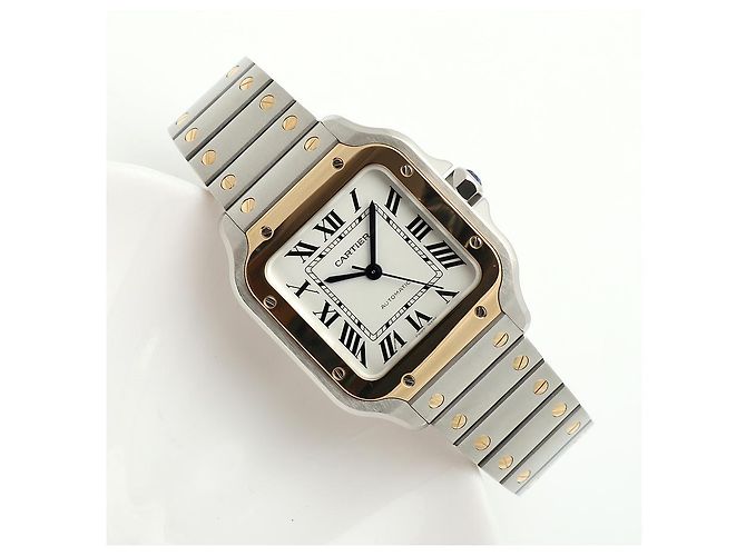 Cartier Relógio Santos Medium Masculino com Pulseira Extra e Caixa de Garantia Multicor - vista 18
