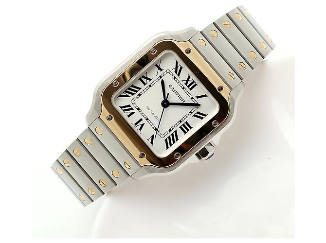 Cartier Relógio Santos Medium Masculino com Pulseira Extra e Caixa de Garantia Multicor - vista 19