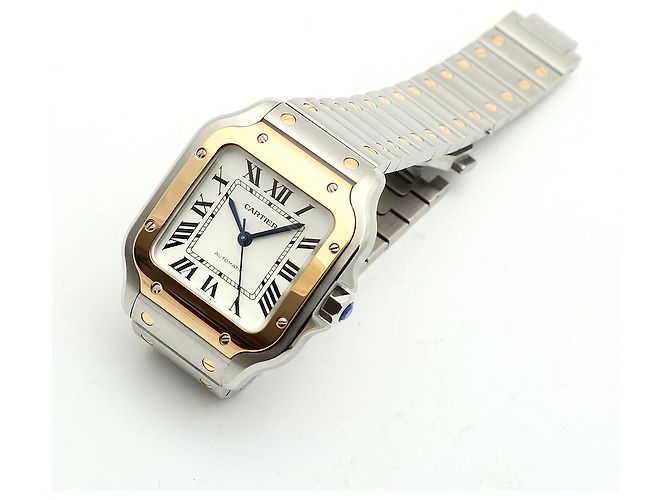 Cartier Relógio Santos Medium Masculino com Pulseira Extra e Caixa de Garantia Multicor - vista 20