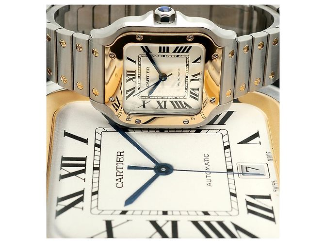 Cartier Relógio Santos Medium Masculino com Pulseira Extra e Caixa de Garantia Multicor - vista 23