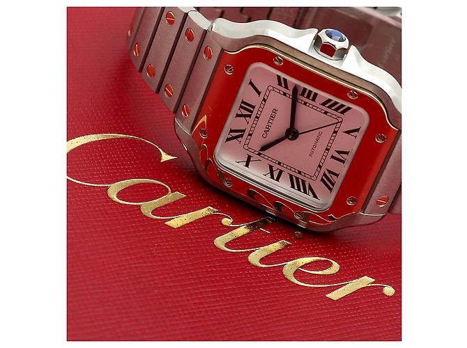 Cartier Relógio Santos Medium Masculino com Pulseira Extra e Caixa de Garantia Multicor - vista 24