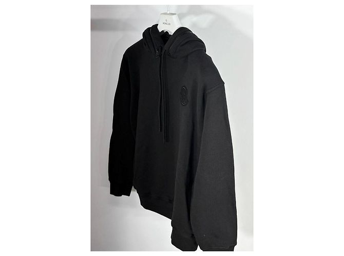 Moncler Sudadera con capucha Genius Collection para hombre con bolsillo y logotipo bordado grande Negro - vista 4