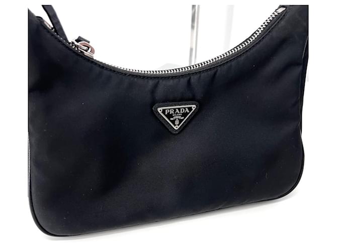 Prada Borsa Hobo e a Tracolla in Nylon Multi Tesuto Black Nero - vista 11