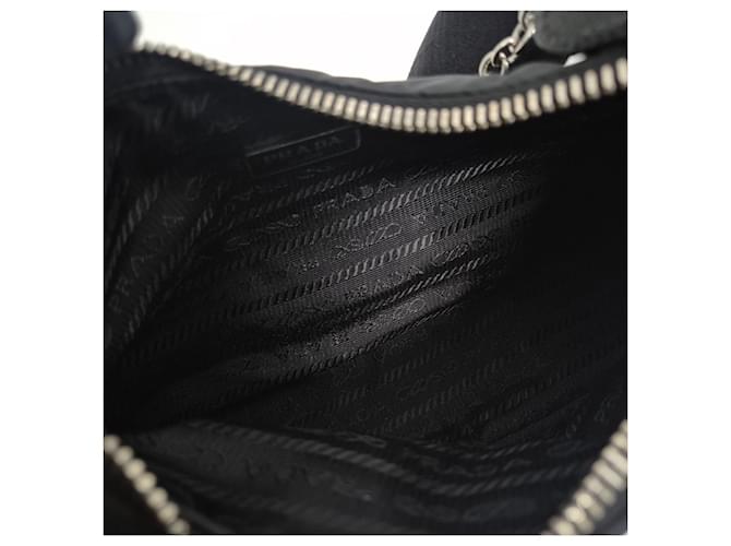 Prada Borsa Hobo e a Tracolla in Nylon Multi Tesuto Black Nero - vista 12