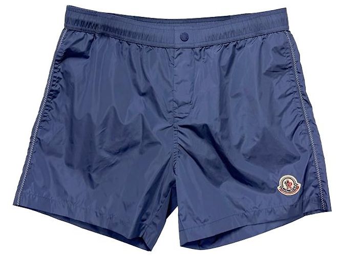 Moncler Pantaloncini da bagno con patch logo blu - vista 10