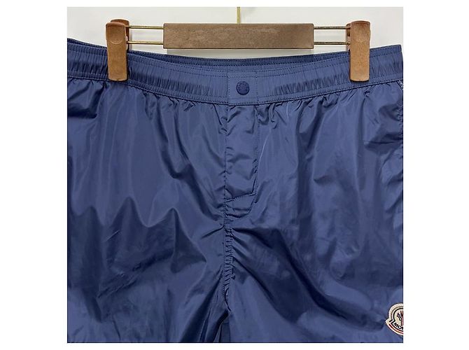 Moncler Pantaloncini da bagno con patch logo blu - vista 12