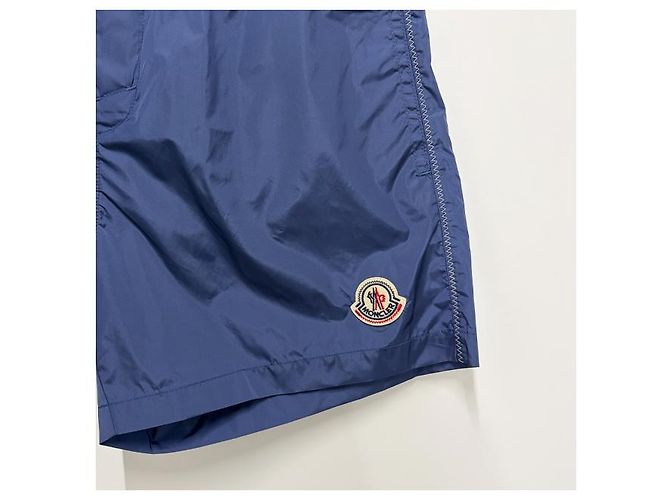 Moncler Pantaloncini da bagno con patch logo blu - vista 13