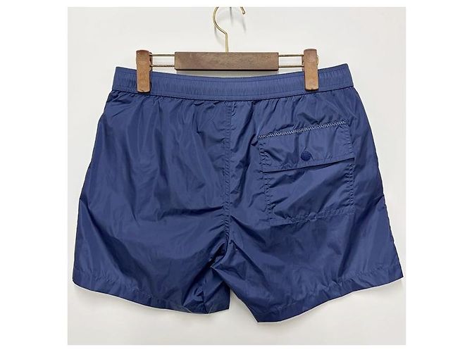 Moncler Pantaloncini da bagno con patch logo blu - vista 2