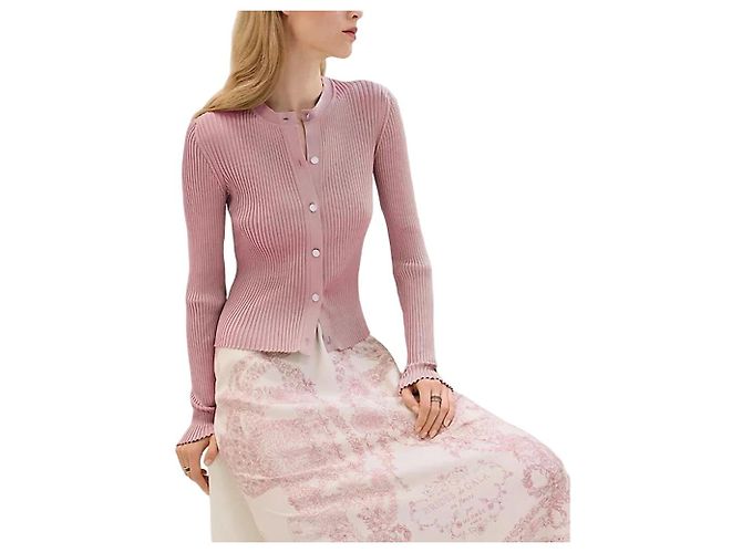 Hermès Cárdigan con botones para mujer Rosa - vista 5