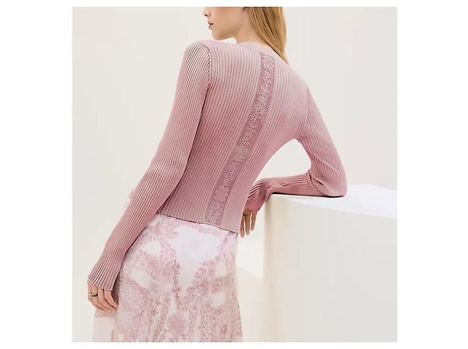 Hermès Cárdigan con botones para mujer Rosa - vista 6
