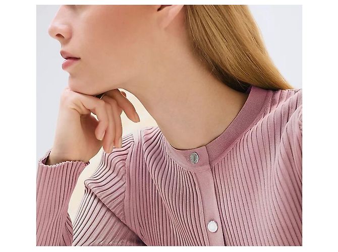 Hermès Cárdigan con botones para mujer Rosa - vista 7